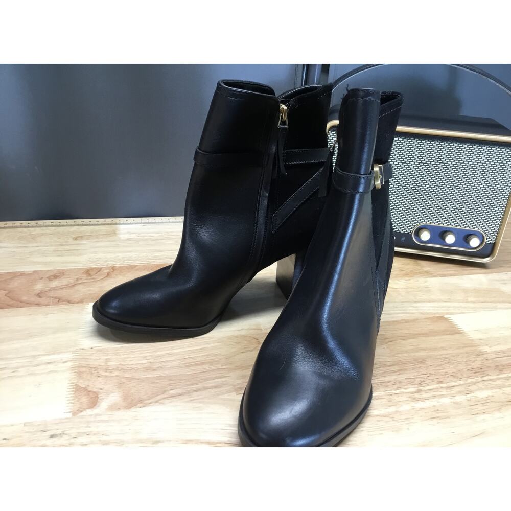 Naturalizer 27 Edit Bexley Boot Women's 8.5 Black Leather Side Zipper Almond Toe - Picture 4 of 10